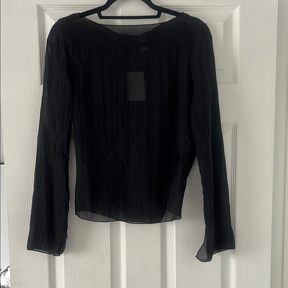 Elegant Black Sheer Women's Top